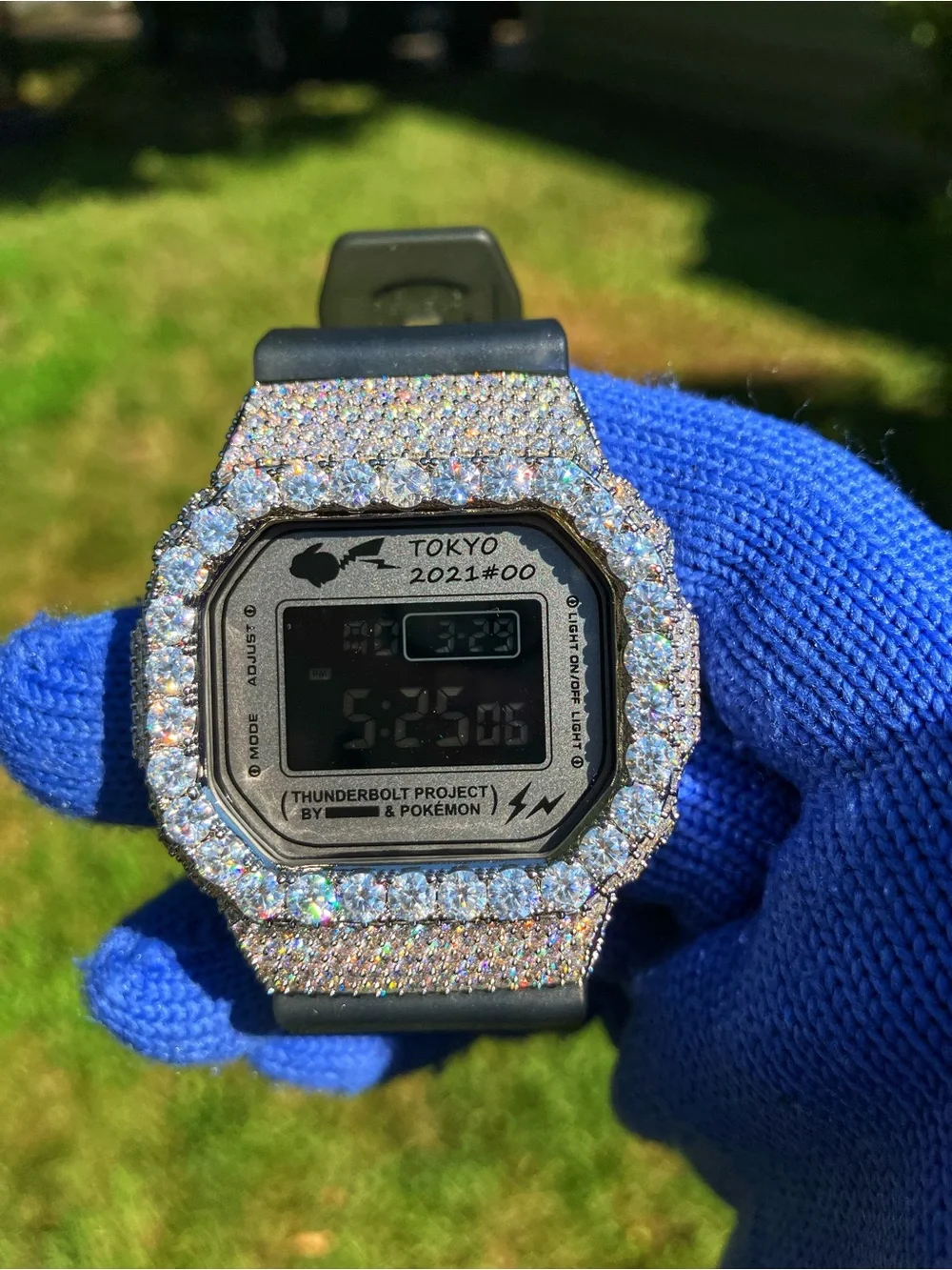 BUSSDOWN Moissanite Custom G Shock Pokimon Collab Black and grey